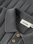 NMMLOMON LS LOOSE KNIT POLO LIL - POPPY SEED
