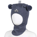 BALACLAVA I ULL MED TRAKTORMOTIV OG VINDSTOPPER - BLUE MELANGE